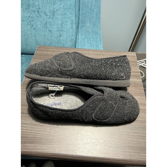 Cosyfeet Ronnie Mens Slippers Gray Black Size 11 - Picture 5 of 12